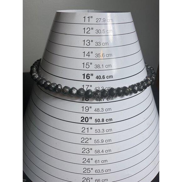 Chunky Hematite Beaded Necklace With Secure Clasp - Picture 2 of 4